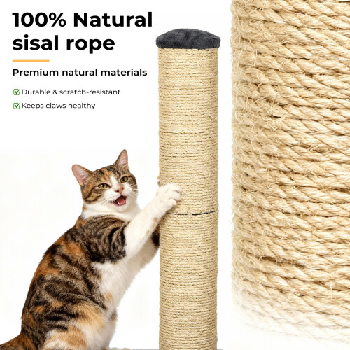 (DuoClimb) Skylos Tall Cat Scratching Post Natural Sisal 2
