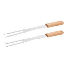 Carving Fork Fleischgabel Mit Holzgriff Zweizinkig Für BBQ