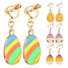 4 Pairs Easter Egg Clip On Earrings For Girls Dress Up