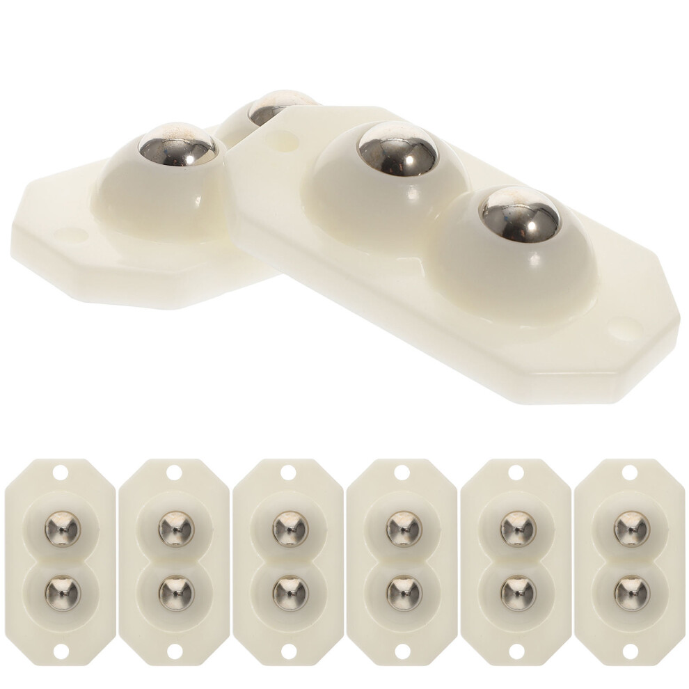 8Pcs Self Adhesive Caster Wheels Swivel Mini Pulley Stainless Steel 3344109661913