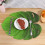 2 Pcs Eva Placemat Turtle Leaf Design With Holes Green 8