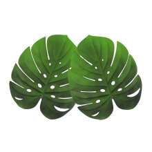 2 Pcs Eva Placemat Turtle Leaf Design With Holes Green