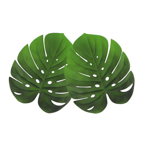 2 Pcs Eva Placemat Turtle Leaf Design With Holes Green