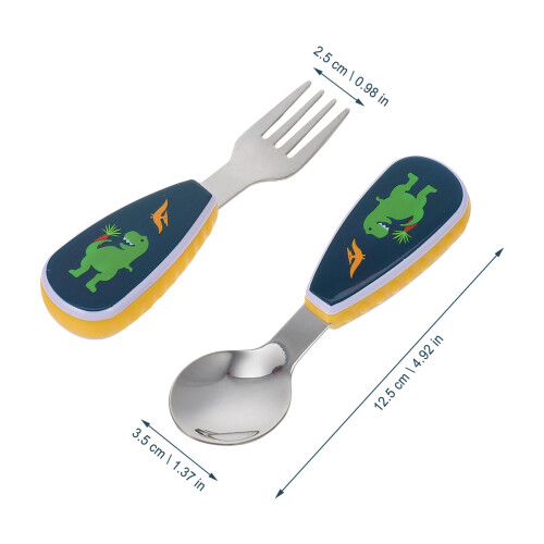 Stainless Steel Training Tableware Set With Fork And Spoon 1