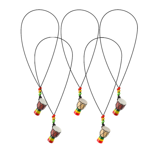 Raindrops 5pcs African Drum Pendant Necklace For Men