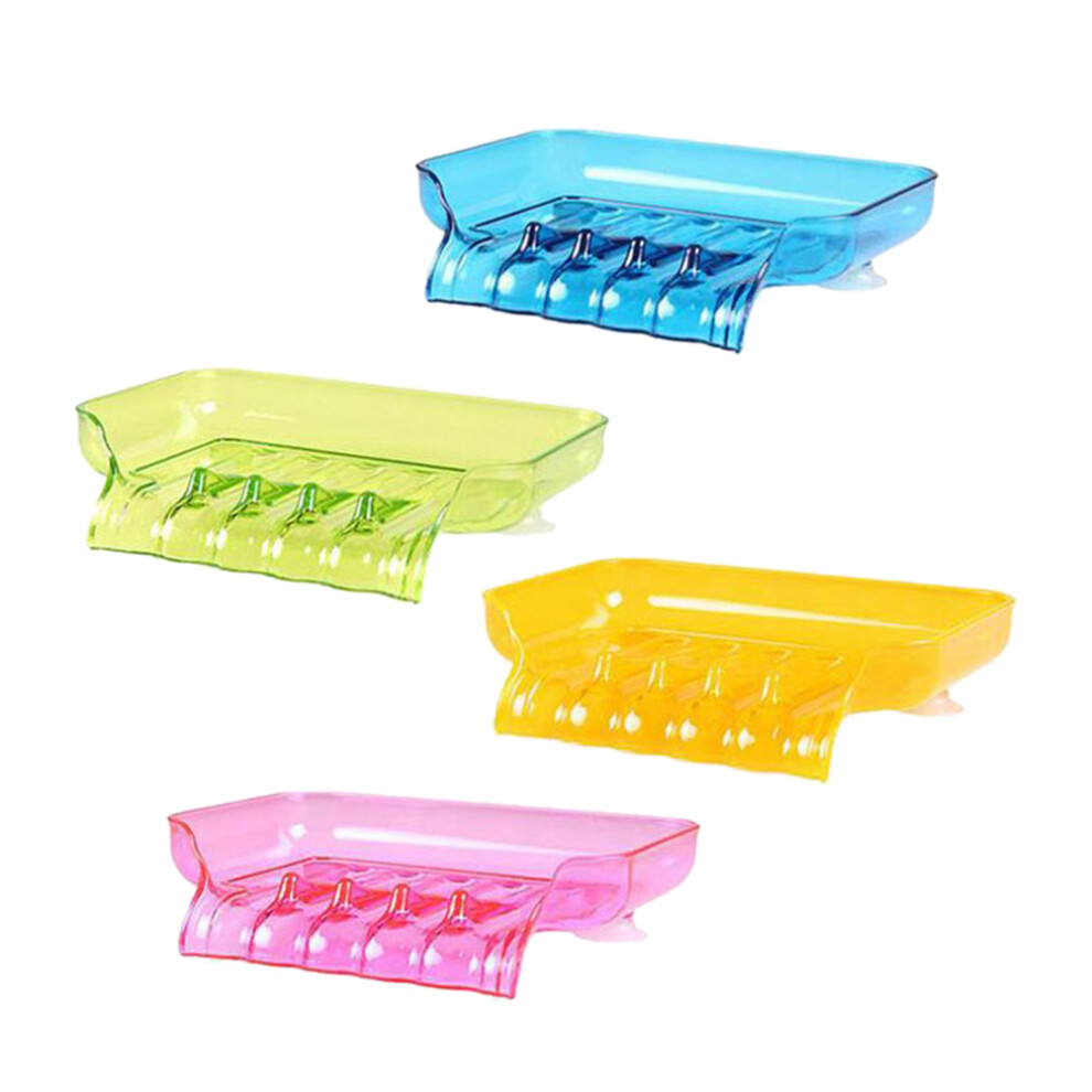 4Pcs Suction Cup Soap Dish With Waterfall Drain For Bathroom Kitchen-image-OPC-PKW52P7-NEW