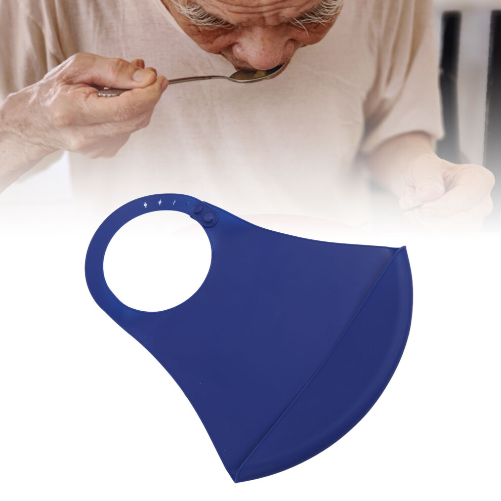 Adult Washable Silicone Bib with Crumb Catcher for Elderly Oil Proof Clothing