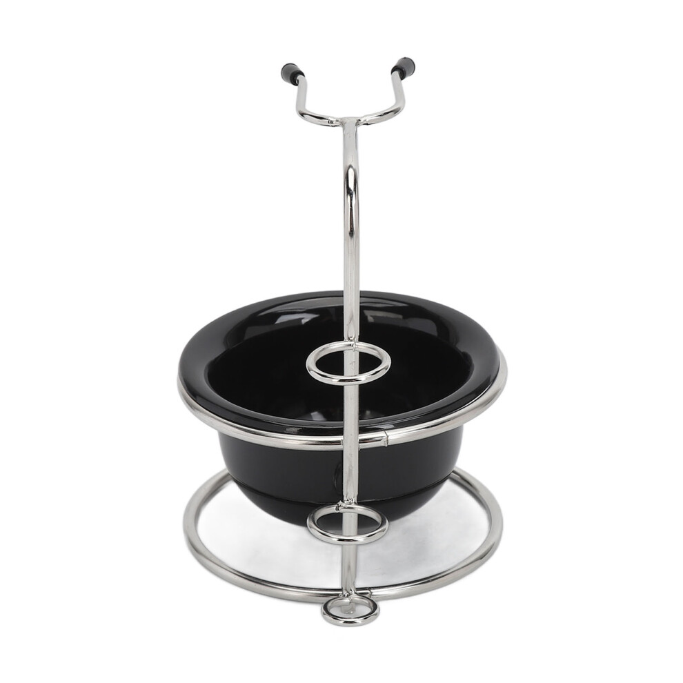 Rugged Metal & Plastic Shave Brush Stand & Bowl Kit for Men