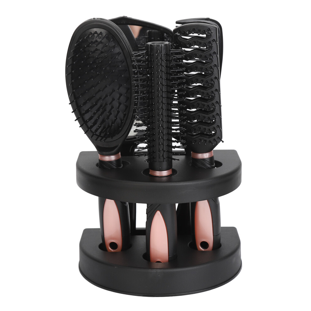 Stylish 5PCS Hair Brush Kit with Detangling Comb and Stand Holder