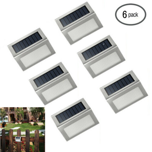 6Stück Solarhelle Treppenleuchte 3 LED Weiß 1
