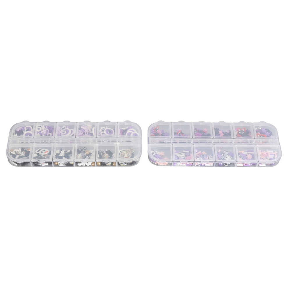 2 Box 3D Skull Nail Art Slices Hollow Halloween Sequins for Women