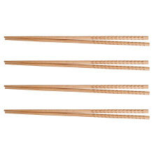 4 Pairs Long Wooden Chopsticks For Hot Pot And Frying