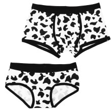 2 Pcs Cow Pattern Underwear Couple Briefs Knickers Free Size Xl