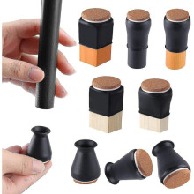 Silicone Chair Leg Floor Protectors with Felt Fit 0.5" - 1" 16 Pcs