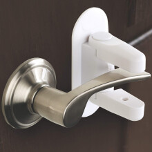 (white) Door Lever Lock (2 Pack) Child Proof Doors & Handles 3M Adhesive - Child Safety