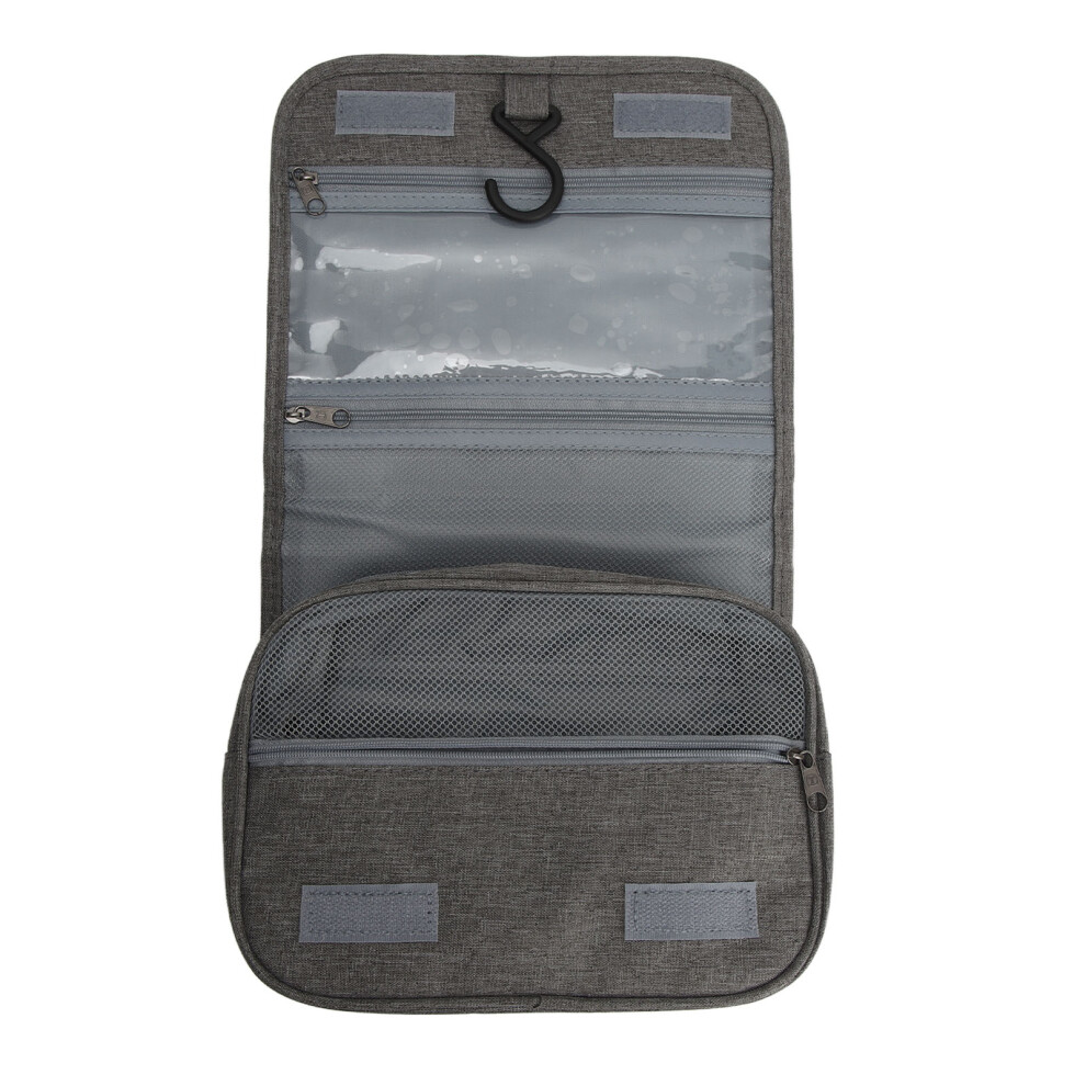 Large Waterproof Foldable Travel Toiletry Bag, Grey, High Capacity-image-OPC-PKW5FWD-NEW
