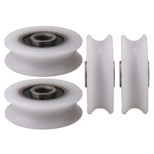 4pcs Inner Dia 4mm U-groove Nylon Pulley Wheel for Sliding Door (ruipei)