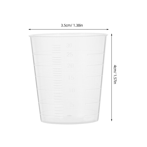 100Stk 30Ml Einteilige Kunststoff Messbecher Mit Transparenten 1