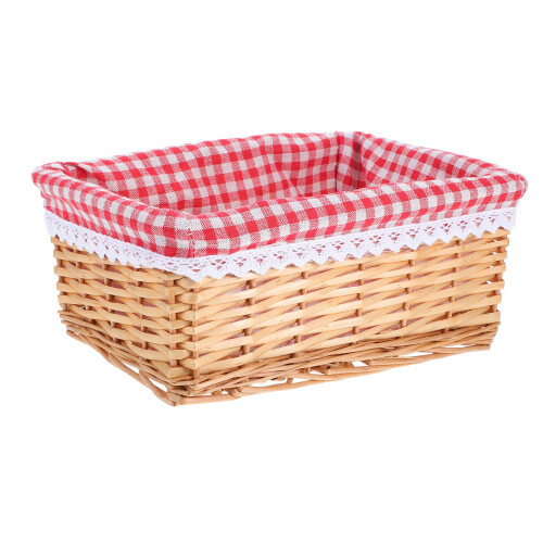 2Pcs Small Rectangular Wicker Baskets Multi Color for Shelving 1