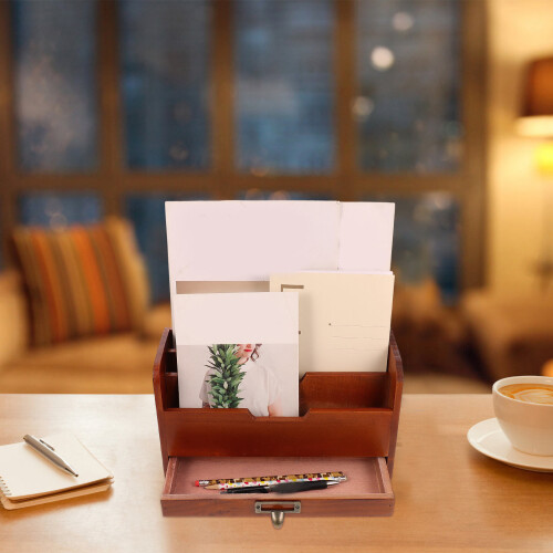 1Pc Multipurpose Wooden Desktop Storage Box Simple Drawer 1