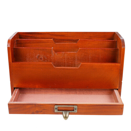 1Pc Multipurpose Wooden Desktop Storage Box Simple Drawer