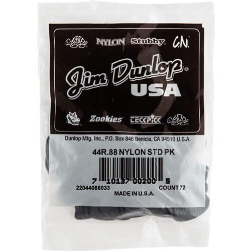 Dunlop Dunlop 44R88 .88mm Nylon Standard Gitarrplektrum, 72-Pack 2