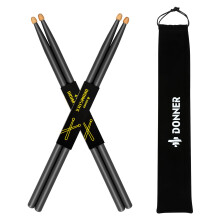 Donner Drum Sticks 5A Palicky Klasick javorov drevo Cern Palicky s lonm sckem 2 pry