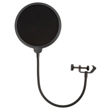 Clef Audio Labs Mikrofon-Pop-Filter mit doppellagigem Windschutz, flexiblem 360-Schwanenhals-Stabilisierungsarm und robustem Desktop-Clip fr Podcast