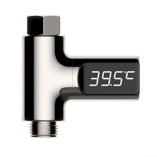 LED Shower Thermometer First Generation With Temperature Display And Manual Installation Instructions