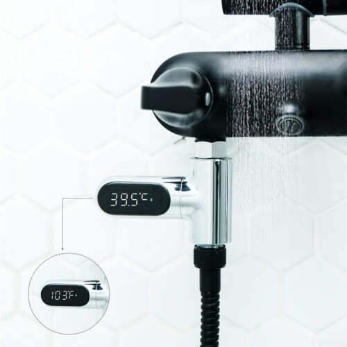 LED Shower Thermometer First Generation With Temperature Display And Manual Installation Instructions 1