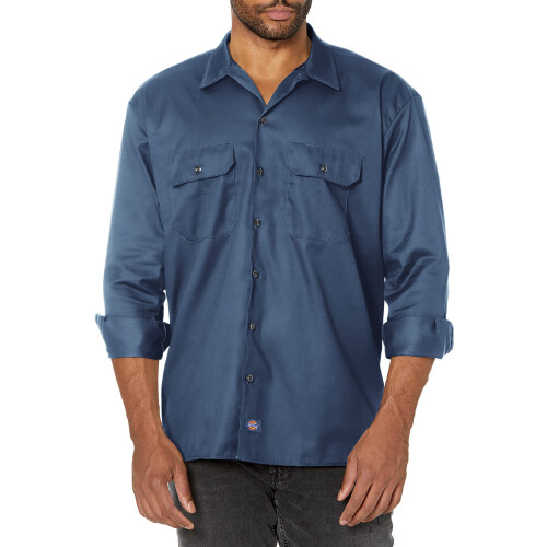 Dickies Dickies Herren Langarm-Arbeitshemd, Marineblau, Gr      e M