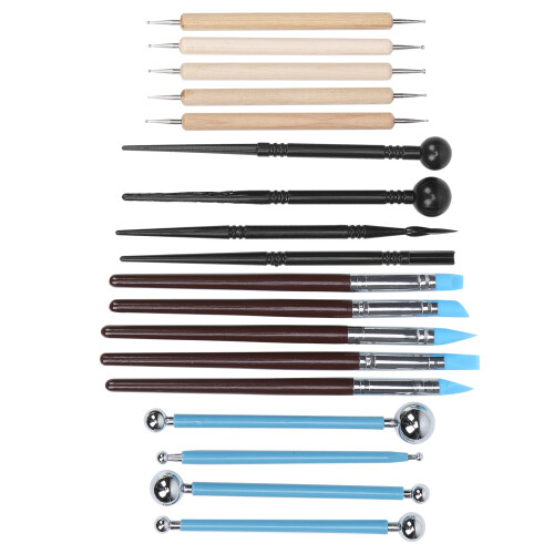18-teiliges Ton-Handwerksset, Rillenstift, 2