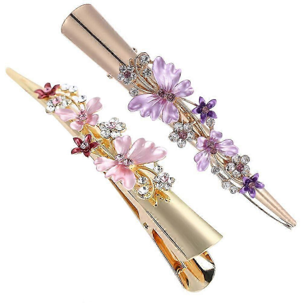 Set of 2 duckbill-shaped hair clips for women