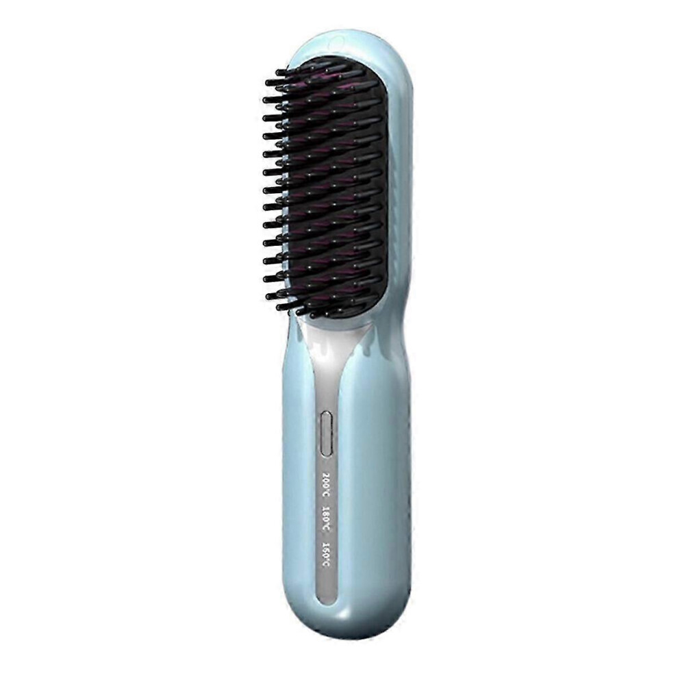 Cordless hair straightener, heated comb, professional electric hair straightening brush, negative ion iron, hair care C