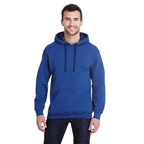 Fruit Of The Loom Erwachsener 7,2 oz. Sofspun Gestreiftes Kapuzenpullover 3XL DENIM STRIPE 1