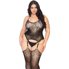 LAG Avenue Lace Suspender Bodystocking Plus Tamanho
