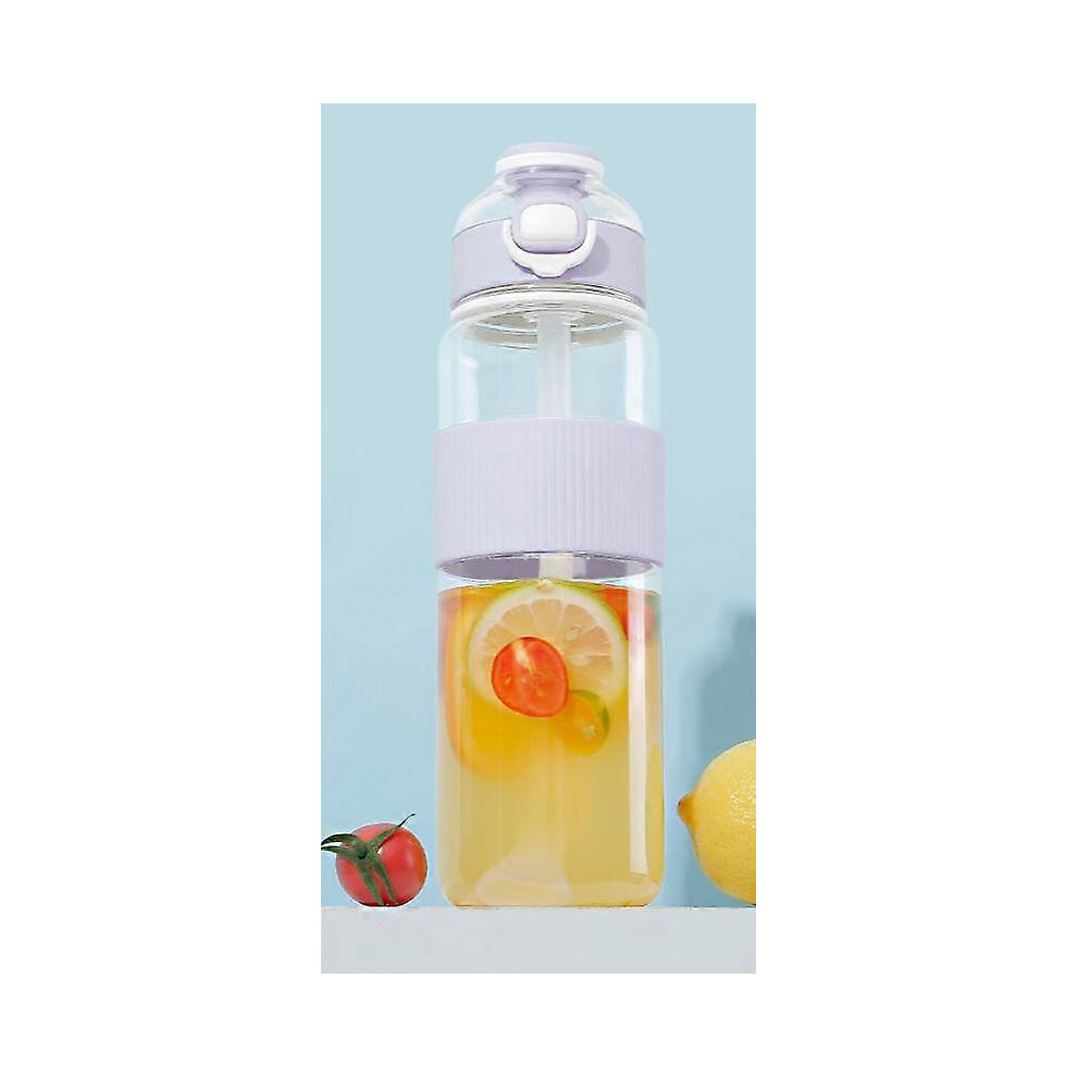 Kikidex (As Show, One Size) Summer High-Value Large-Capacity Water Cup Sports Fitness Portable Straw High Temperature Outdoor Water Cup Moon Fire 1100M Purple