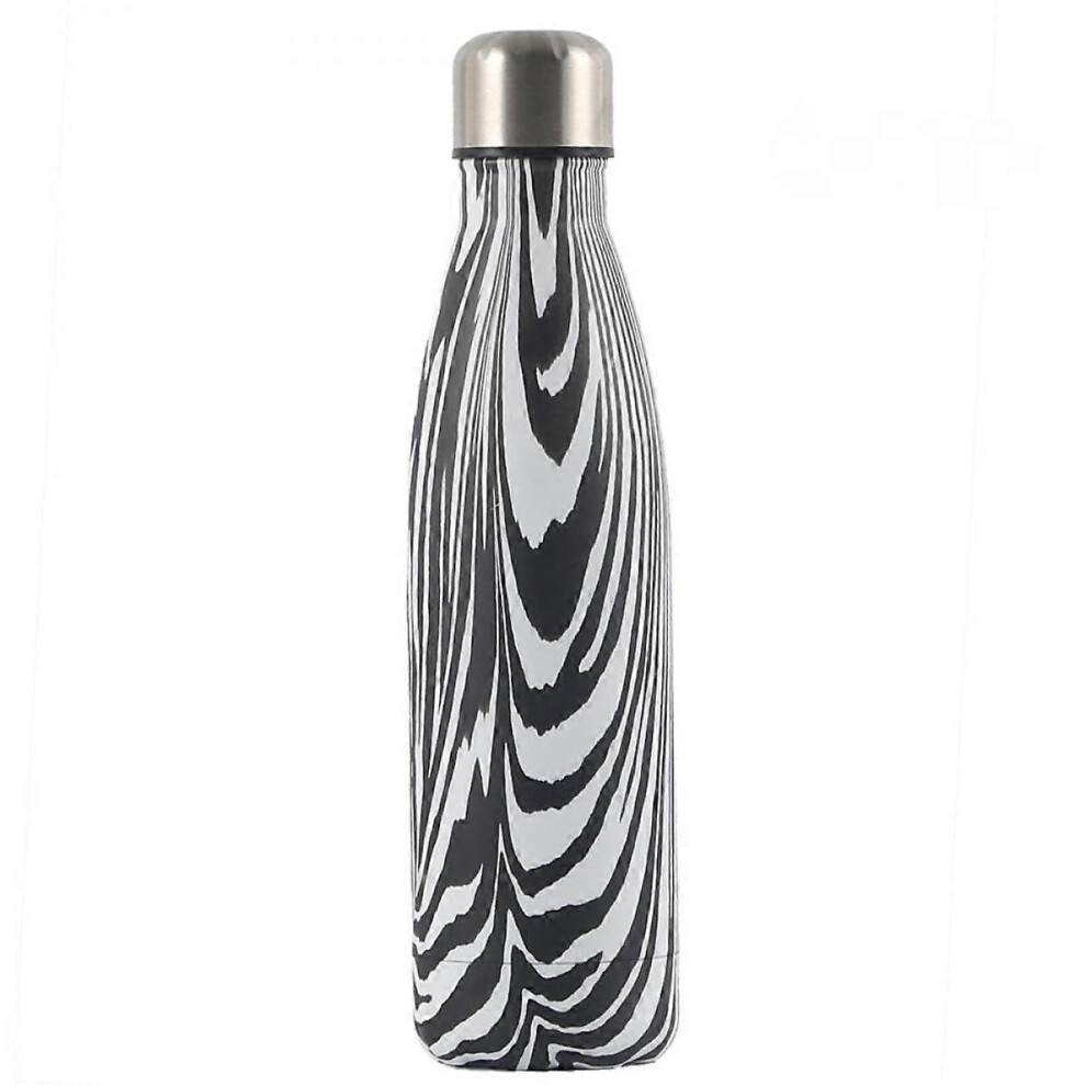 Kikidex (As Show, One Size) Insulation Cup Sports Kettle Stainless Steel Creative Wood Grain Coke Bottle Zebra Pattern