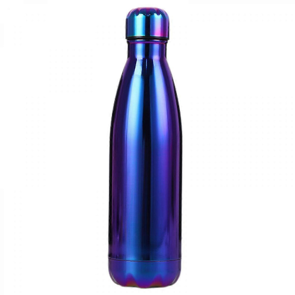 Kikidex (As Show, One Size) Stainless Steel Thermos Cup Outdoor Sports Pot Coke Bottle Thermos Cup Electroplating Purple