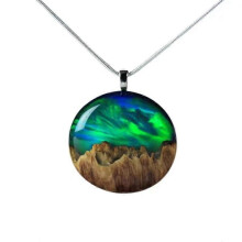 Northern Lights Pendant, Northern Lights Dream Time Gem Pendant Jewelry Gifts for Women