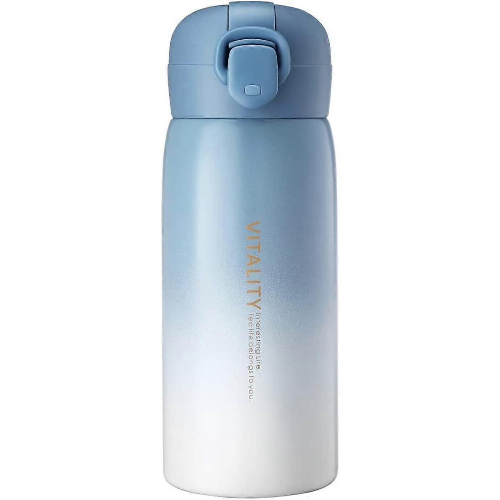 Kikidex (As Show, One Size) 304 Stainless Steel Insulated Water Bottle One Hand Open Thermos Vacuum Cups Portable Travel Mug Sports Tumblers Flask Double Laye