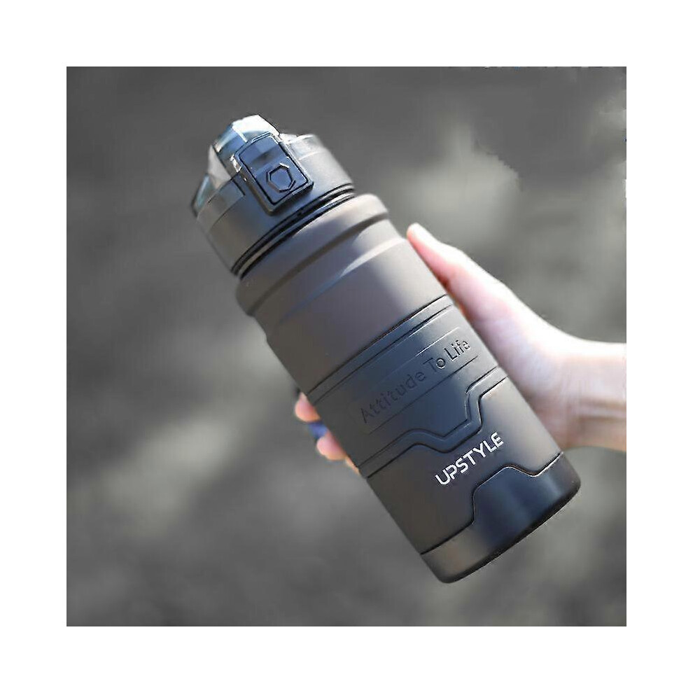 Kikidex (As Show, One Size) Tritan Material Large Capacity Portable Anti-Fall Fitness Sports Bottle Plastic Cup 700Ml Black