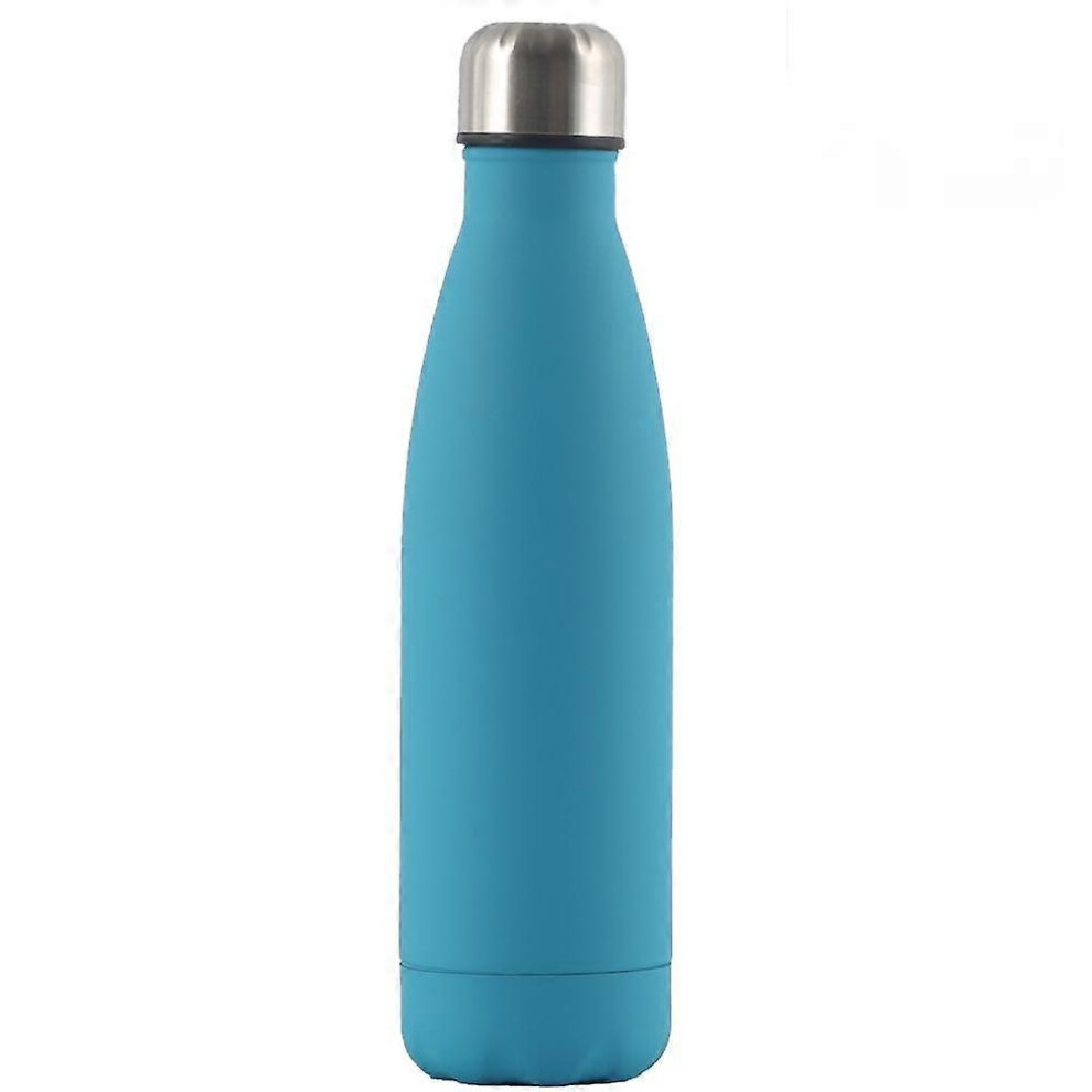 Kikidex (As Show, One Size) Stainless Steel Thermos Cup Outdoor Sports Pot Coke Bottle Thermos Cup Rubber Paint Peacock Blue