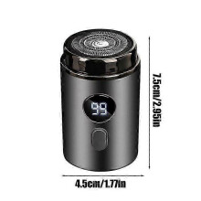 (Black) Mini rechargeable electric shaver for body, for travel, car, portable, for men, cordless, painless, for face and beard