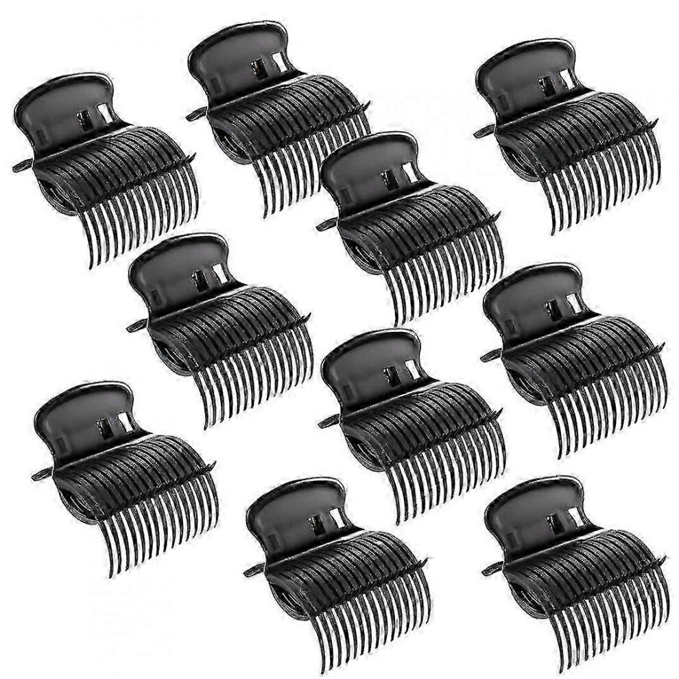 (Black) 10pcs Hot Roller Clips Insulated Hair Perm Clips Suitable for Hair
