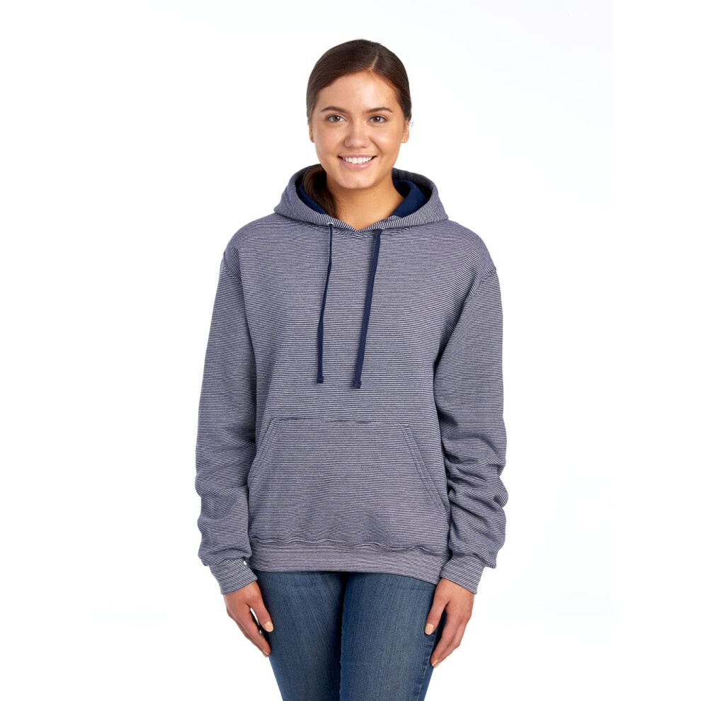 Fruit Of The Loom Adult Sofspun Striped Hooded Sweatshirt - Midnight Stripe - Xl(D0102h7mvhp)