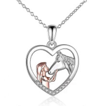 Girl and Horse Necklace for Girls Sterling Silver Horse Jewellery Horse Gifts for Women