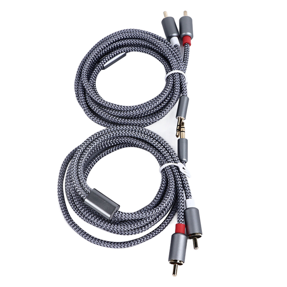 2PCS 3.5mm to 2 RCA Y Splitter Cable 2m Silver Gray-image-OPC-PKW5WDZ-NEW