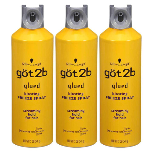 Schwarzkopf Got2b Glued Blasting Freeze Spray 12 oz (Πακέτο 3)