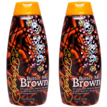 2 Ed Hardy Butter Me Brown Tanning DHA & Fläckfri Bronzande Kräm Lotion 10 Oz